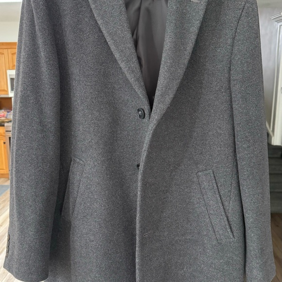 Calvin Klein Men’s Wool Coat Medium Grey, Slim-Fit 42L, 3 button - Picture 3 of 7